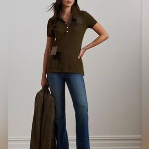 Lauren Ralph LaurenWomen's Patchwork Piqué Polo Shirt Size:PXS